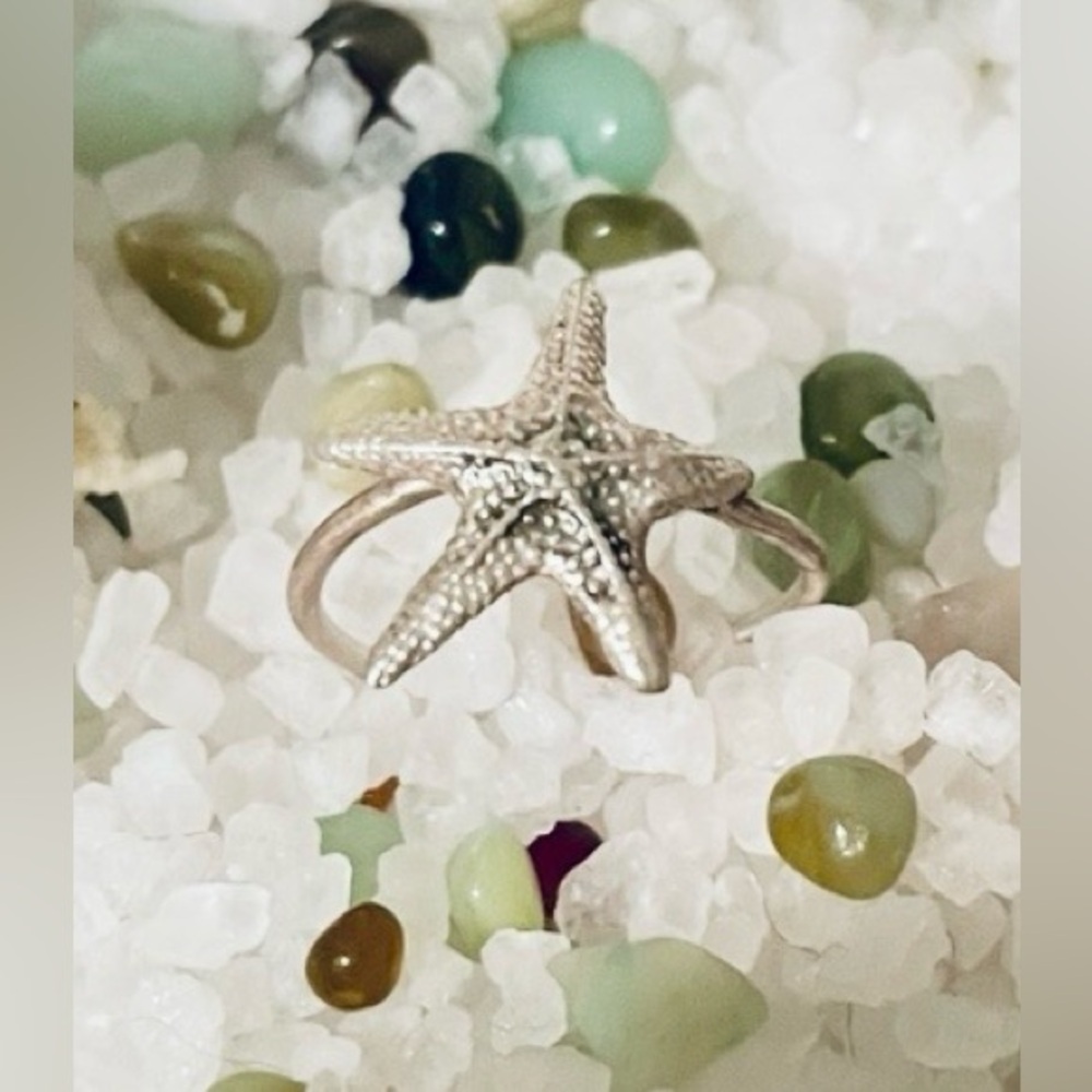 Silver - Starfish Ring - Beach Tropical Sea Sun Sand Mermaid Vacay Nautical 7